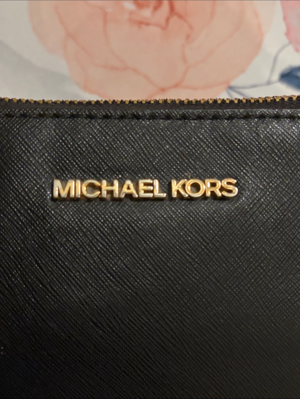Michael Kors Black Leather Crossbody with Gold Chain Accent - Picture 9 of 14